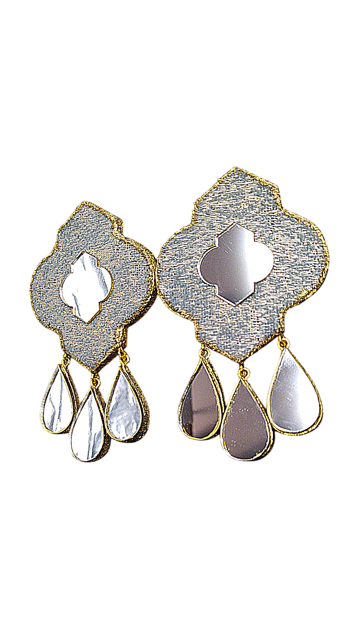 E001-1 (2)-Photoroom Ayin Persian – Inspired Handmade Wood & Mirror Earrings - Image 1