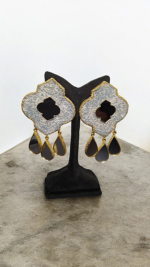 Ayin Persian – Inspired Handmade Wood & Mirror Earrings - Image 5