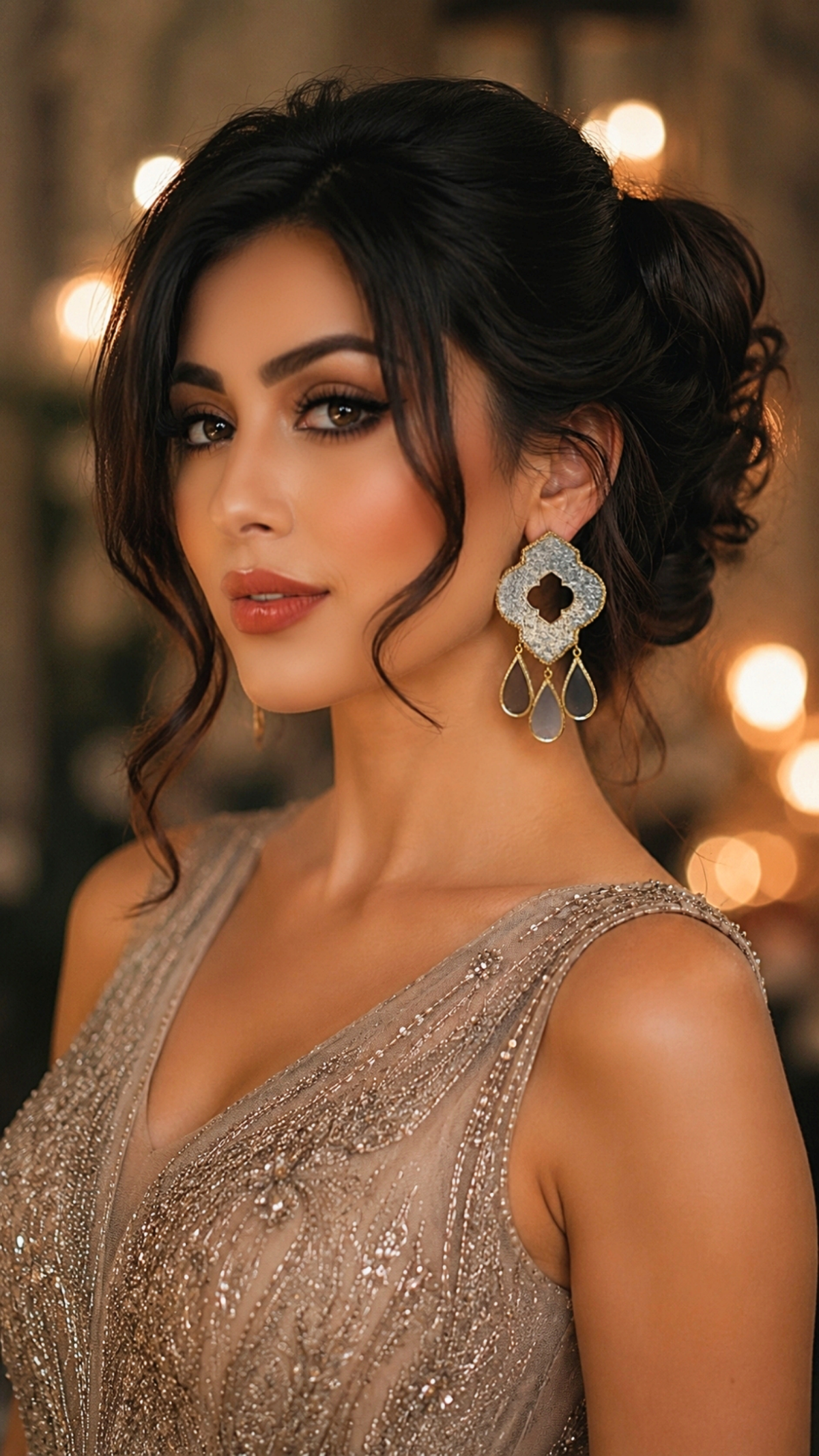 Ayin Persian – Inspired Handmade Wood & Mirror Earrings - Image 2