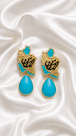 Vatan Turquoise Earrings – Lightweight Papier Mache Art - Image 3