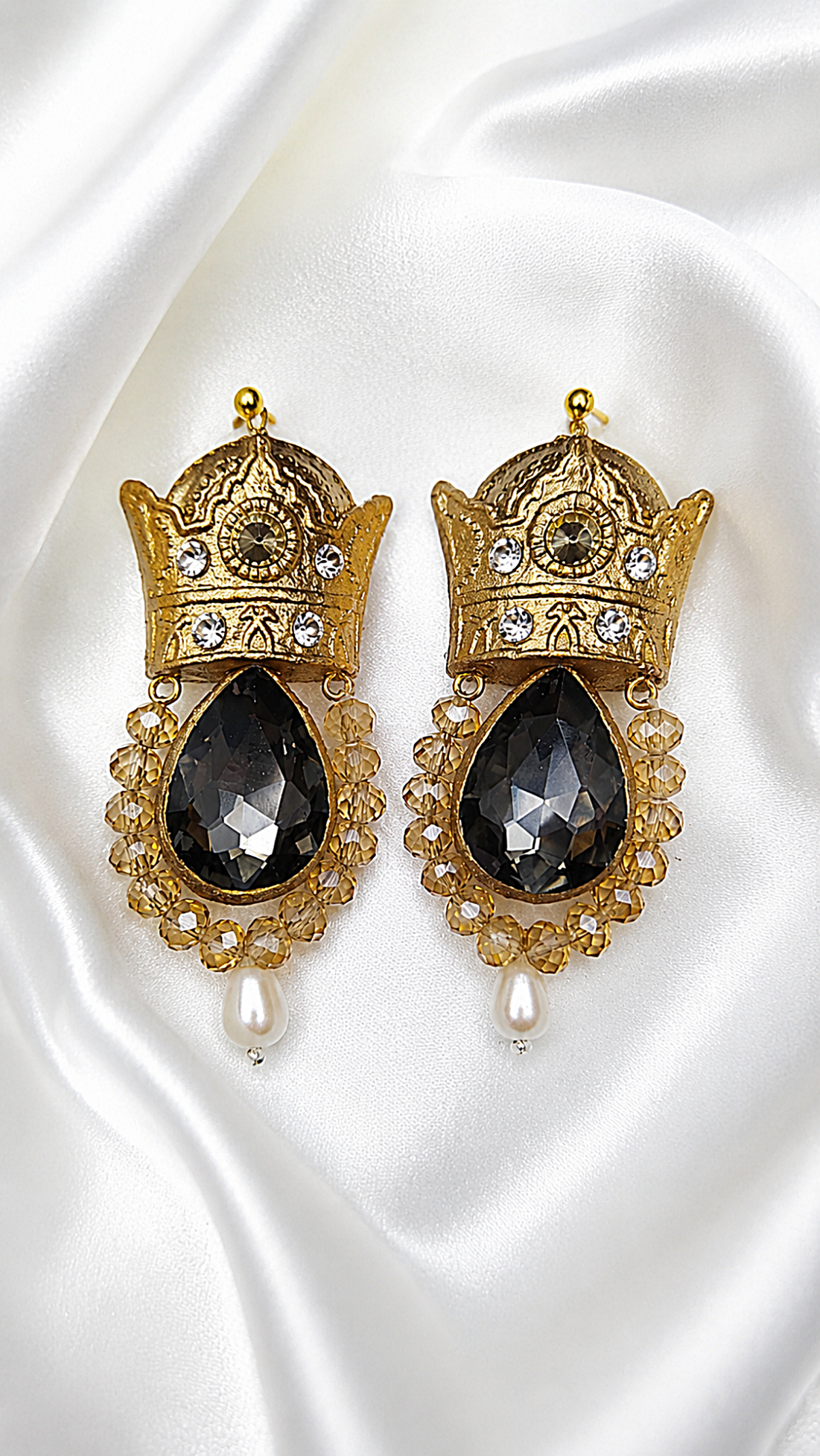 Royal Crown Earrings – Lightweight Persian Art - Image 4