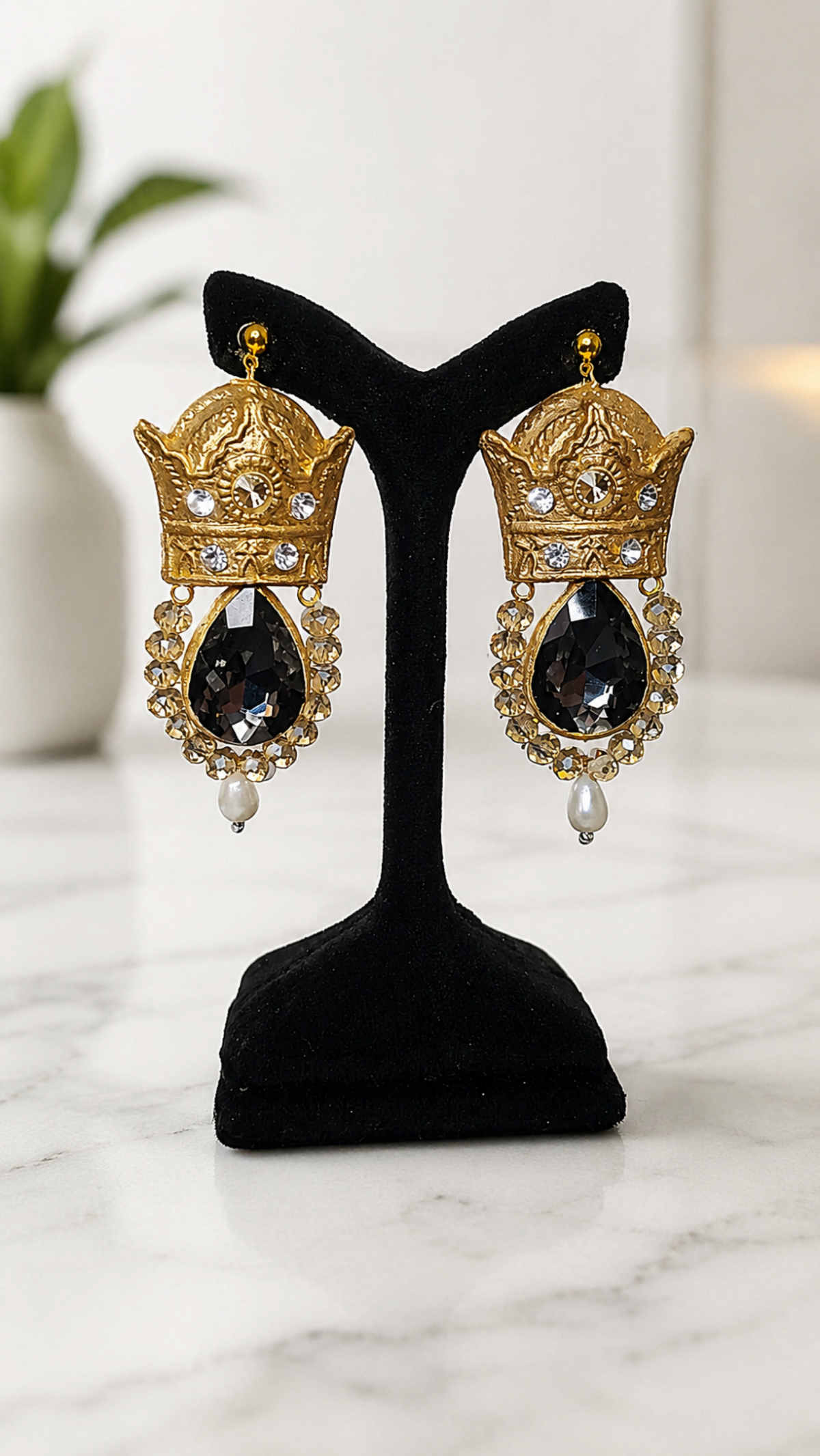 Royal Crown Earrings – Lightweight Persian Art - Image 6