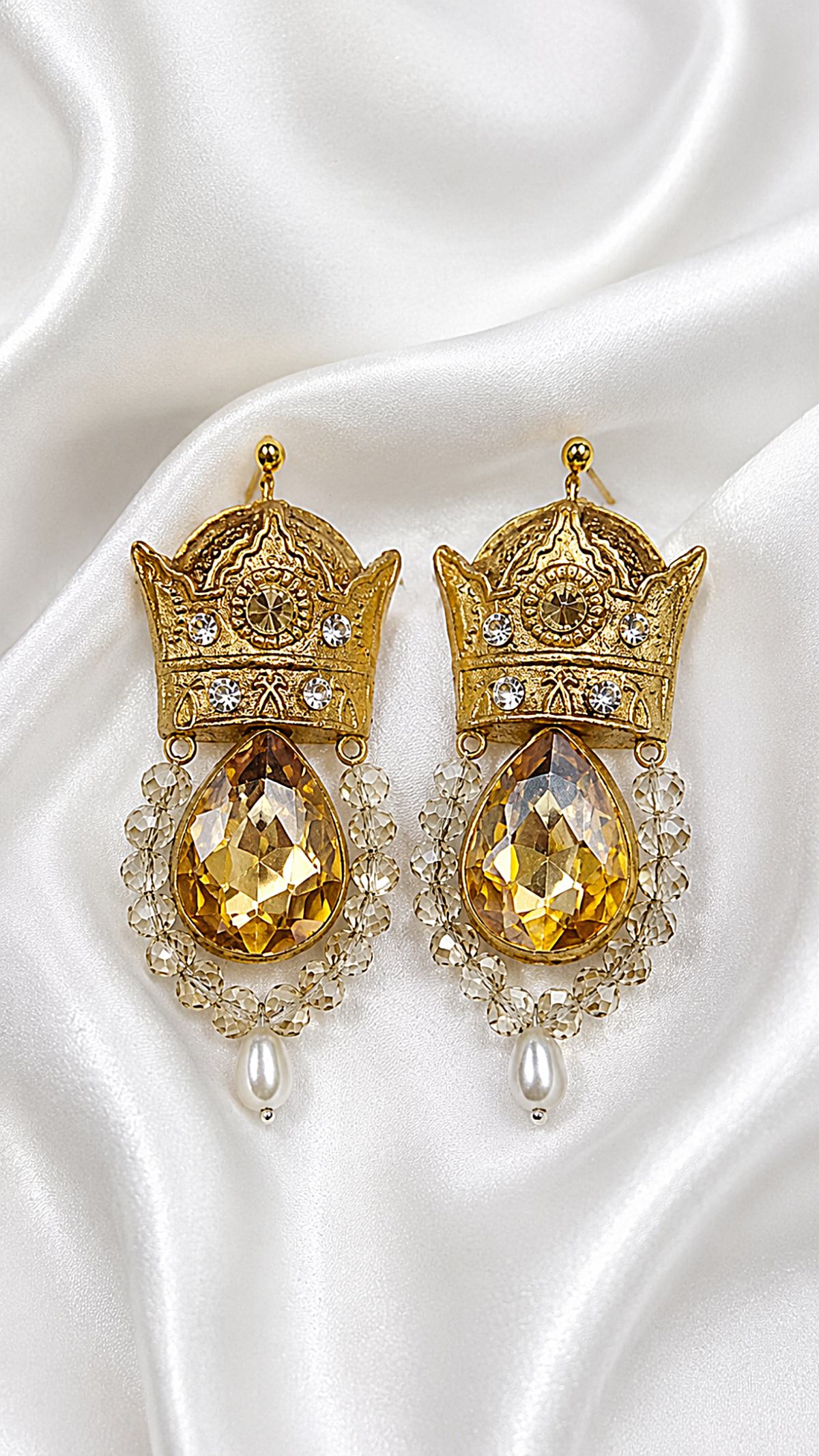 Royal Crown Earrings – Lightweight Persian Art - Image 2