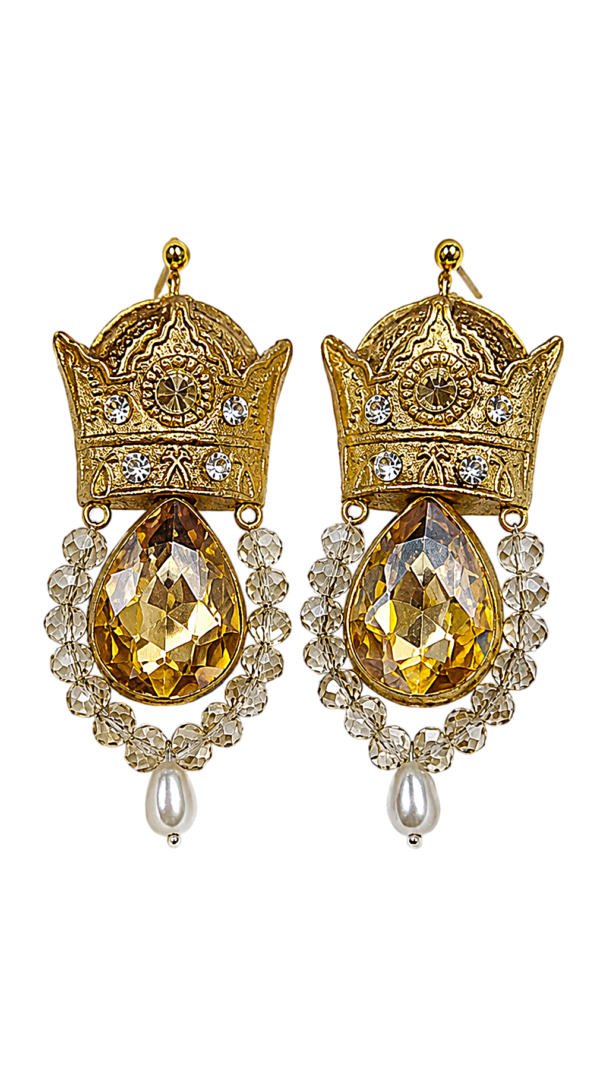 Royal Crown Earrings – Lightweight Persian Art
