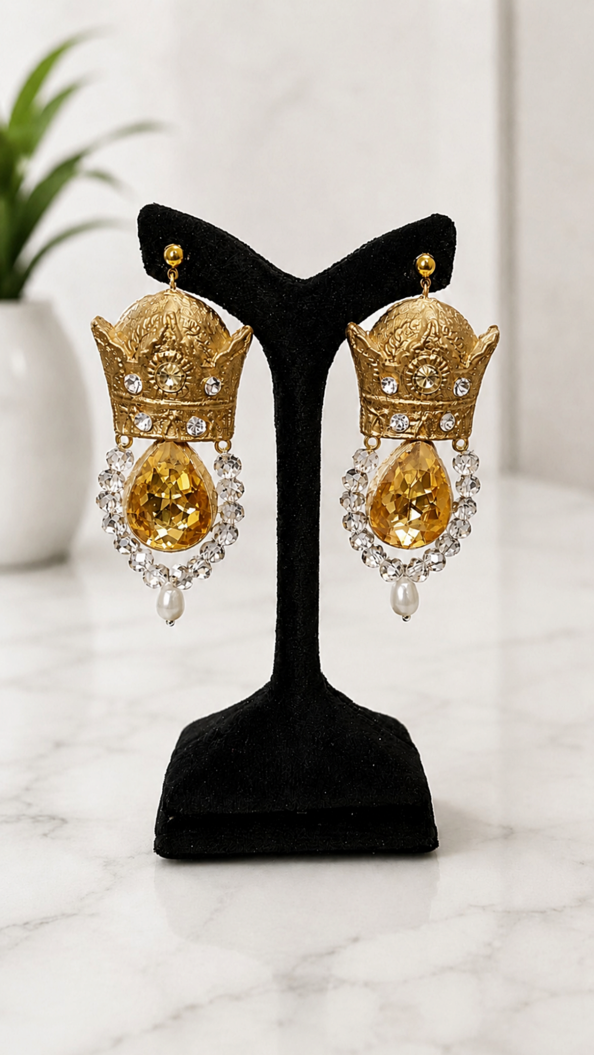 Royal Crown Earrings – Lightweight Persian Art - Image 7