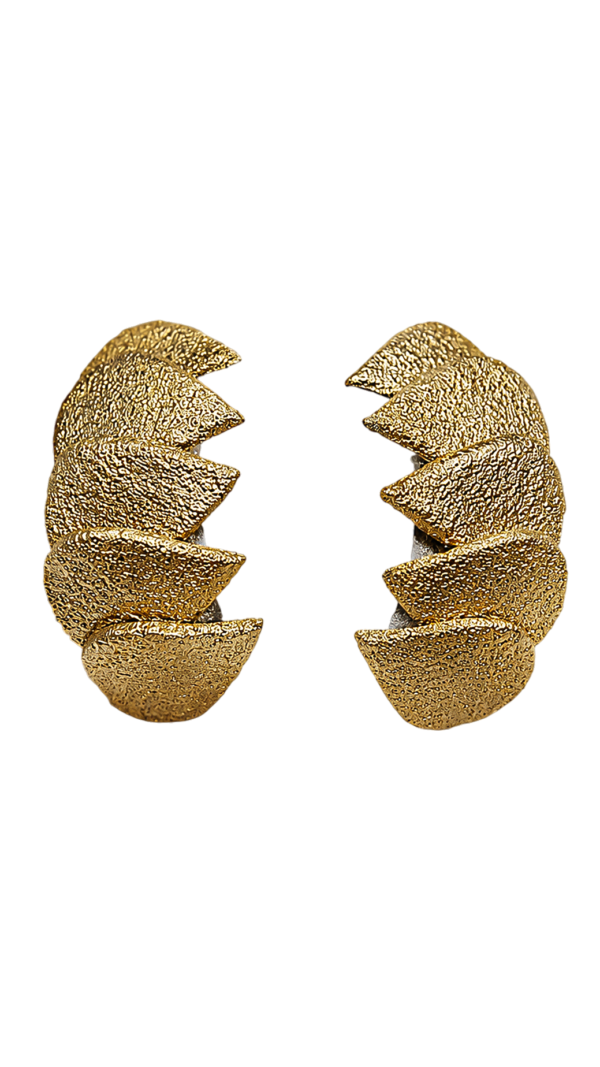 Afsoon – Textured Gold Paper Mache Earrings
