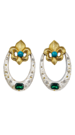 Turquoise Embrace – Handmade Wood And Paper Mache Earrings