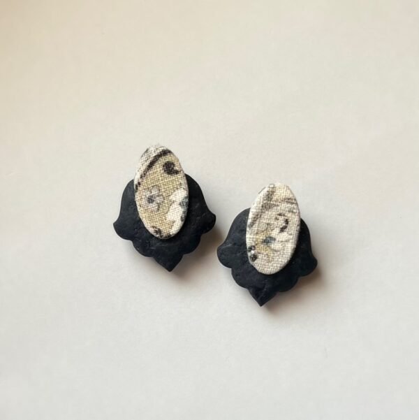 Moon Earrings Textured Handmade Statement Pair