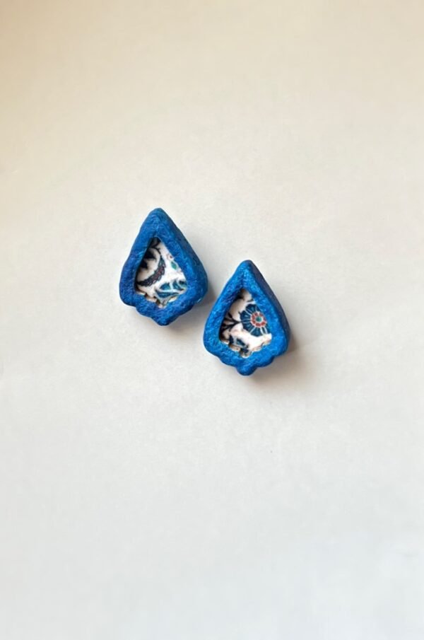 Blue Secret Handmade Earrings with Artistic Patterns