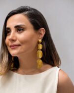 Tanin | Handmade Gold Papier-Mâché Statement Earrings - Image 4