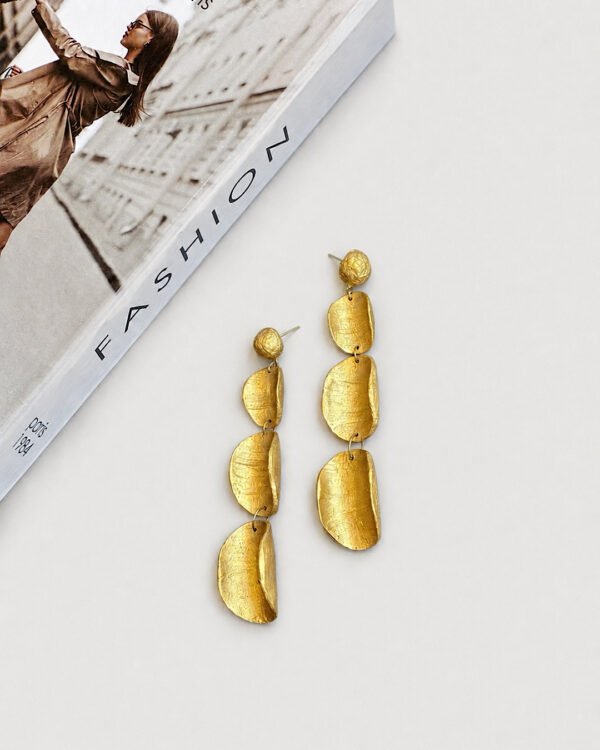 Tanin | Handmade Gold Papier-Mâché Statement Earrings
