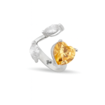 silver Heart leaf ring